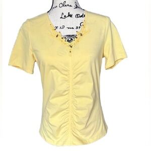 Blaisler. Yellow Top with sequins. Size  S/M.